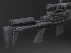 M14 EBR Sniper Rifle 3D Model