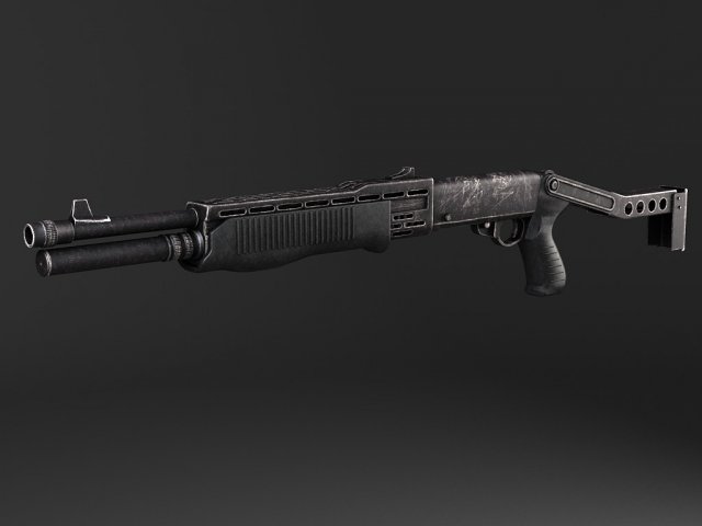 Spas12 Shotgun Modelo 3D .c4d .max .obj .3ds .fbx .stl .blend 