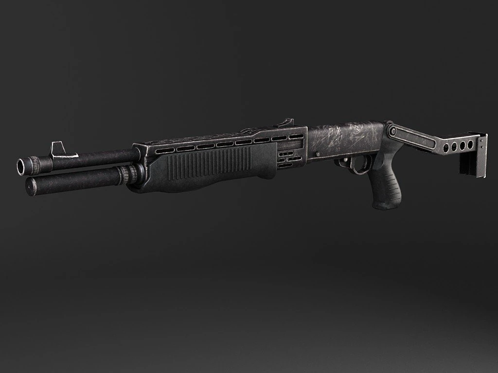 Spas12 Shotgun 3D Model .c4d .max .obj .3ds .fbx .stl .blend 