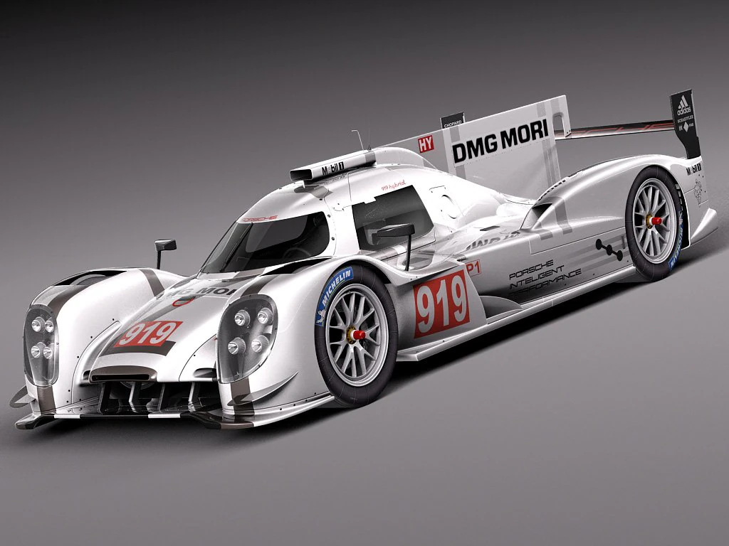 Porsche 919 Hybrid 2014 3D Model .c4d .max .obj .3ds .fbx .stl .blend 