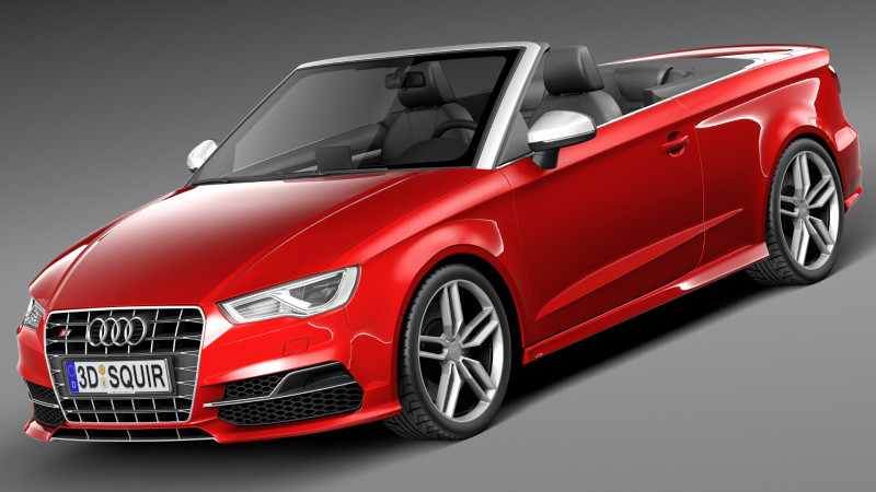 Audi S3 Cabriolet 2015 3D Modell .c4d .max .obj .3ds .fbx .stl .blend 