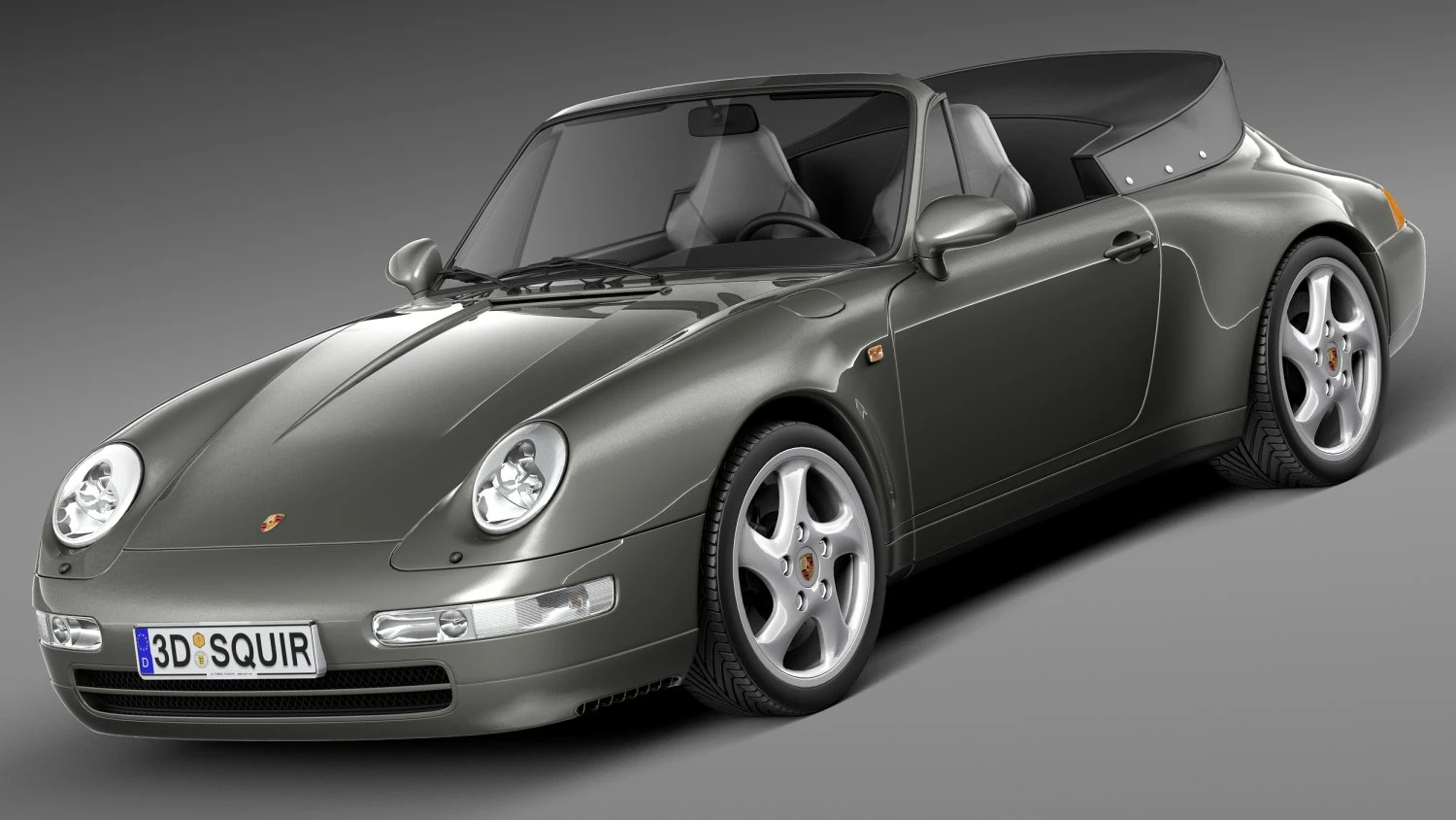 Porsche 911 993 Carrera Cabrio 1994-1997 3D Model .c4d .max .obj .3ds .fbx .stl .blend 