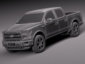 F-150 Lariat Crew Cab 2015 Modèle 3D