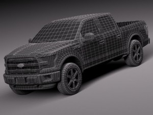 F-150 Lariat Crew Cab 2015 Modèle 3D