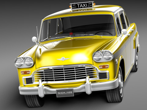 Checker Cab A8 Marathon 1956-1982 3D 모델