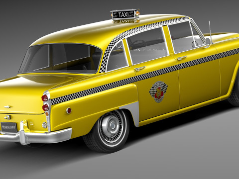 Checker Cab A8 Marathon 1956-1982 3D 모델
