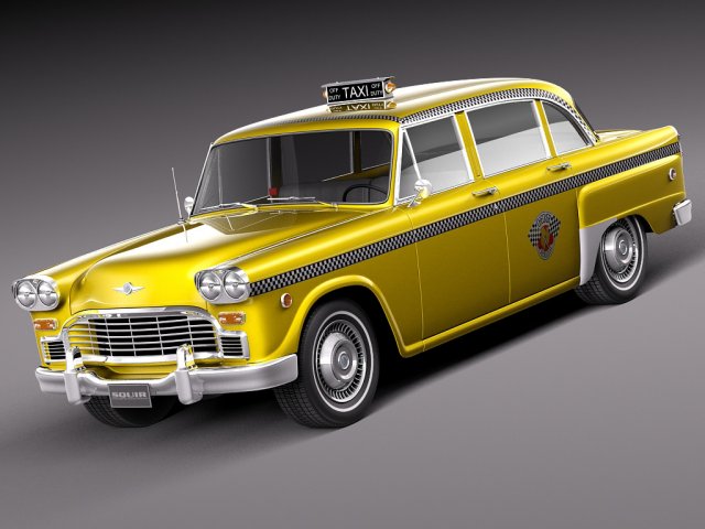 Checker Cab A8 Marathon 1956-1982 3D Model .c4d .max .obj .3ds .fbx .stl .blend 