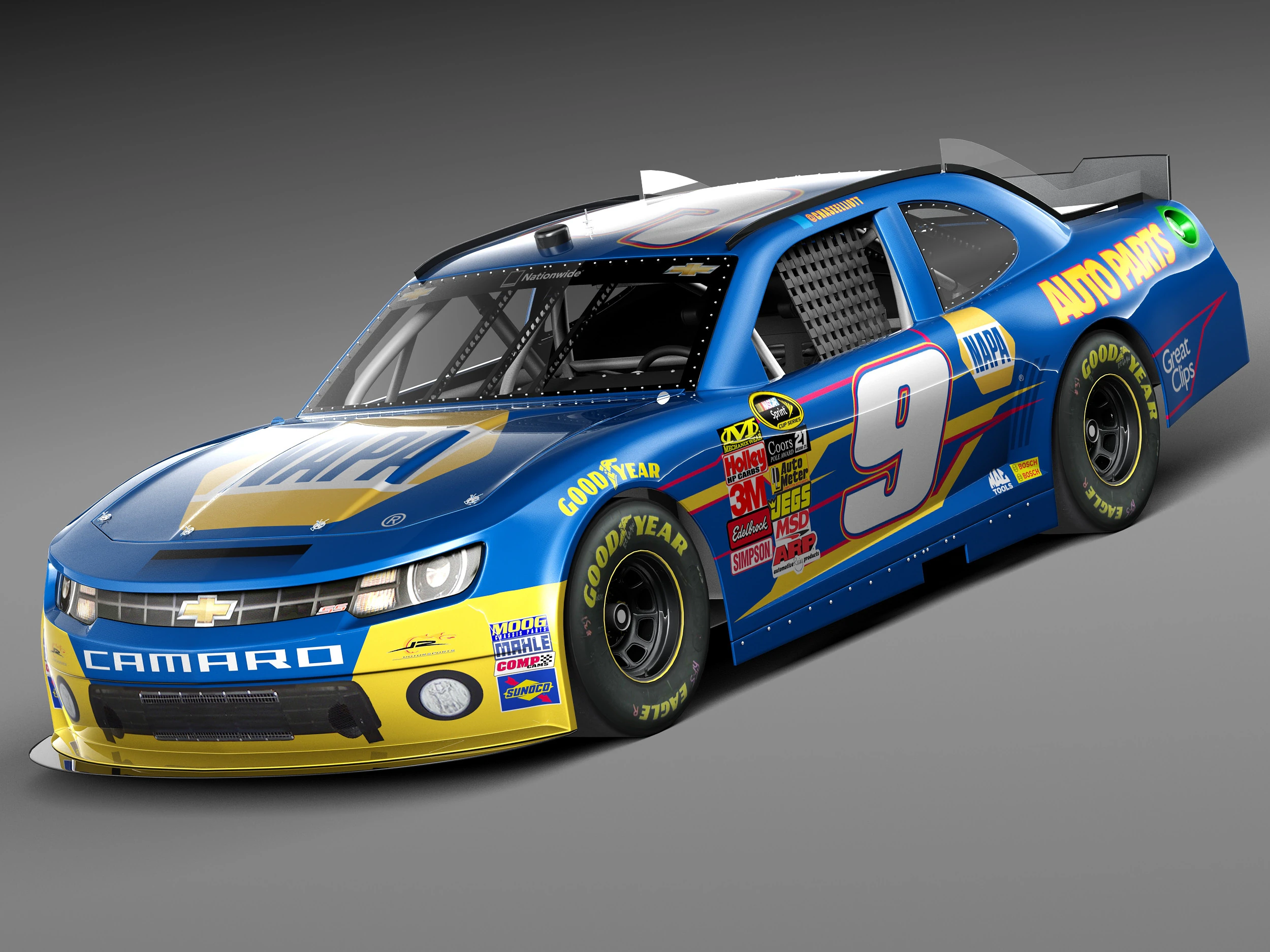 Chevrolet Camaro Nascar Napa 2014 3D Model .c4d .max .obj .3ds .fbx .stl .blend 