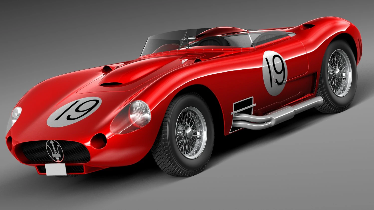 Maserati 450s 1956 3D Model .c4d .max .obj .3ds .fbx .stl .blend 