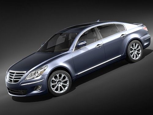 Hyundai Genesis Sedan 2009 3D Model .c4d .max .obj .3ds .fbx .stl .blend 
