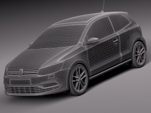 Volkswagen Polo 3-door 2015 3D Model