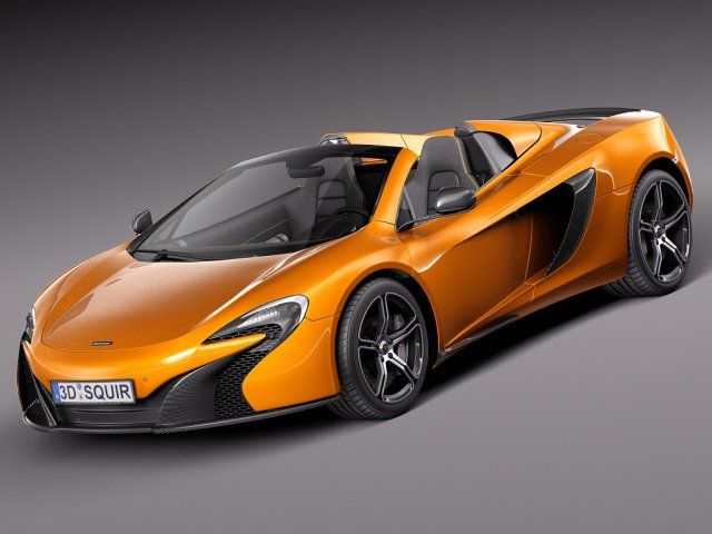 Mclaren 650S Spider 2015 3D Модель .c4d .max .obj .3ds .fbx .stl .blend 