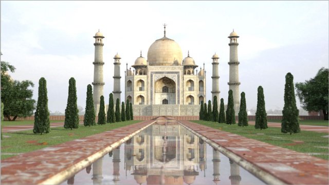 Taj Mahal Palace 3Dモデル .c4d .max .obj .3ds .fbx .stl .blend 