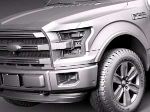 F-150 Platinum Crew Cab 2015 3D 모델
