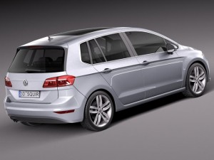 Volkswagen Golf Sportsvan 2015 Modello 3D