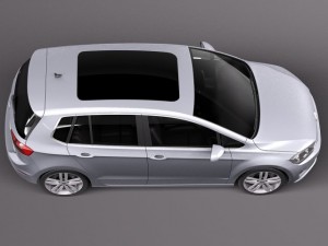 Volkswagen Golf Sportsvan 2015 Modello 3D