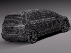Volkswagen Golf Sportsvan 2015 Modello 3D