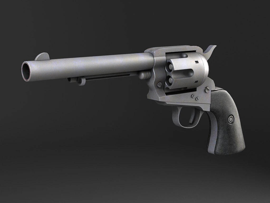 Colt Peacemaker Revolver 3D Model .c4d .max .obj .3ds .fbx .stl .blend