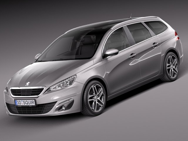 Peugeot 308 SW 2014 Model 3D .c4d .max .obj .3ds .fbx .stl .blend 