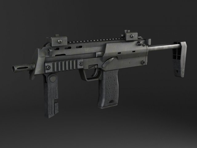 MP7A1 Submachine Model 3D .c4d .max .obj .3ds .fbx .stl .blend 