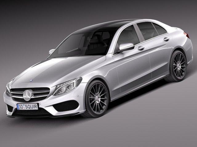 Mercedes-Benz C-class W205 2015 Sedan Modelo 3D .c4d .max .obj .3ds .fbx .stl .blend 