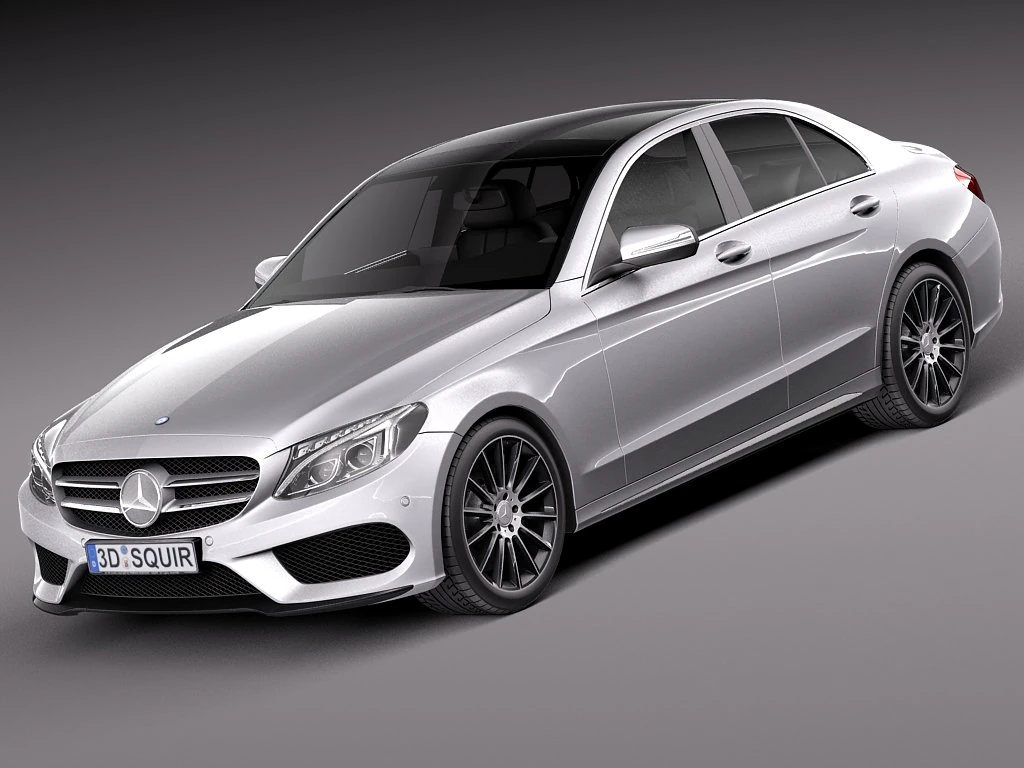Mercedes-Benz C-class W205 2015 Sedan 3D Model .c4d .max .obj .3ds .fbx .stl .blend