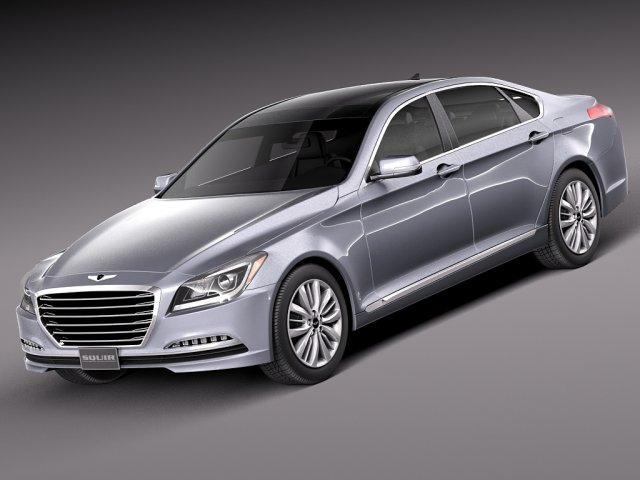Hyundai Genesis 2015 3D Модель .c4d .max .obj .3ds .fbx .stl .blend 