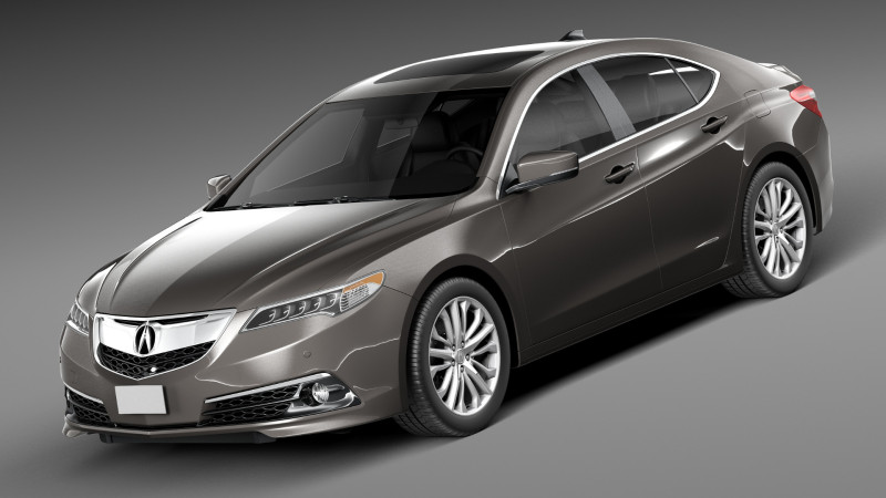 Acura TLX 2015 3D Model .c4d .max .obj .3ds .fbx .stl .blend