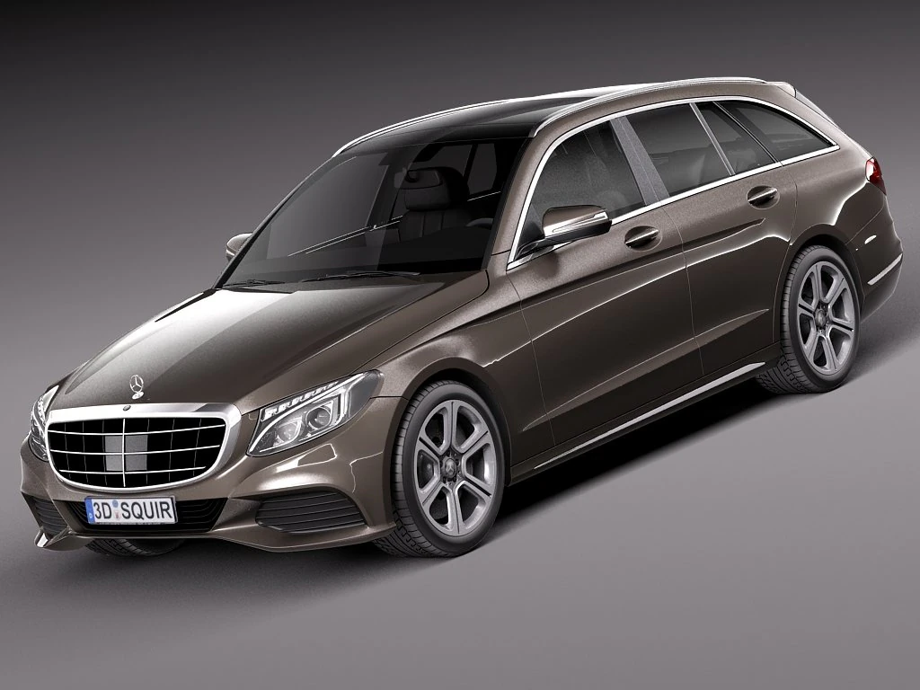 Mercedes-Benz C-class W205 2015 Estate 3D Model .c4d .max .obj .3ds .fbx .stl .blend 