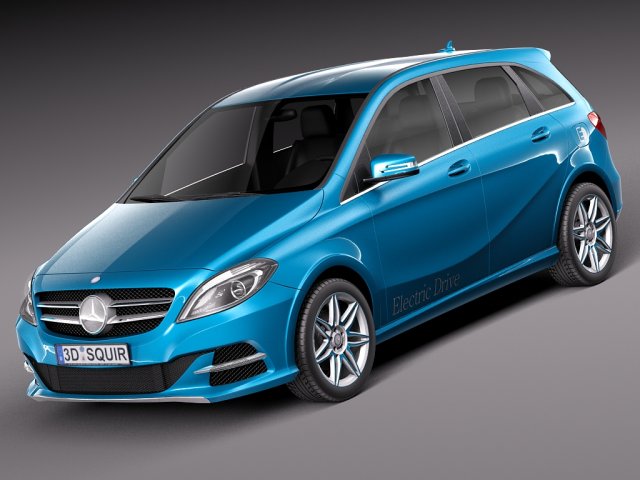 Mercedes-Benz B-class Electric Drive 2015 3D Модель .c4d .max .obj .3ds .fbx .stl .blend 