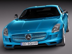 Mercedes-Benz SLS AMG Coupe Electric Drive 2014 3D मॉडल