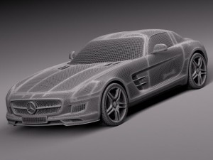 Mercedes-Benz SLS AMG Coupe Electric Drive 2014 3D मॉडल