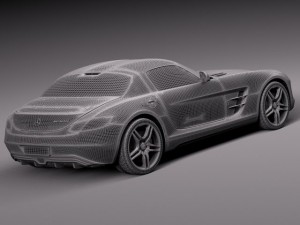 Mercedes-Benz SLS AMG Coupe Electric Drive 2014 3D मॉडल