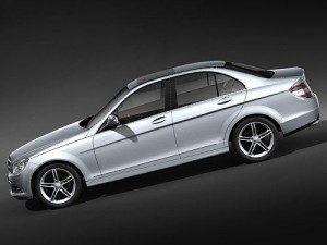 Mercedes-Benz C-class Sedan 2009 midpoly 3Dモデル