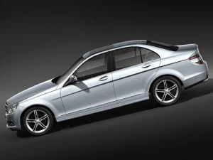 Mercedes-Benz C-class Sedan 2009 midpoly 3D Model