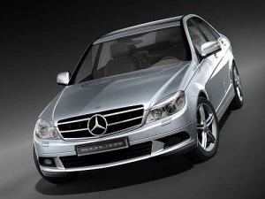 Mercedes-Benz C-class Sedan 2009 midpoly 3D Model
