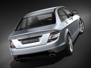 Mercedes-Benz C-class Sedan 2009 midpoly 3Dモデル