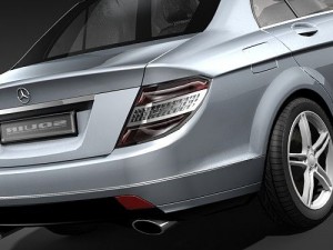Mercedes-Benz C-class Sedan 2009 midpoly 3Dモデル