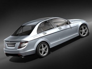 Mercedes-Benz C-class Sedan 2009 midpoly 3Dモデル