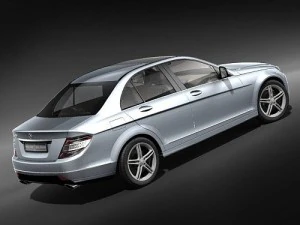 Mercedes-Benz C-class Sedan 2009 midpoly 3D Model