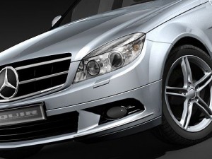 Mercedes-Benz C-class Sedan 2009 midpoly 3Dモデル