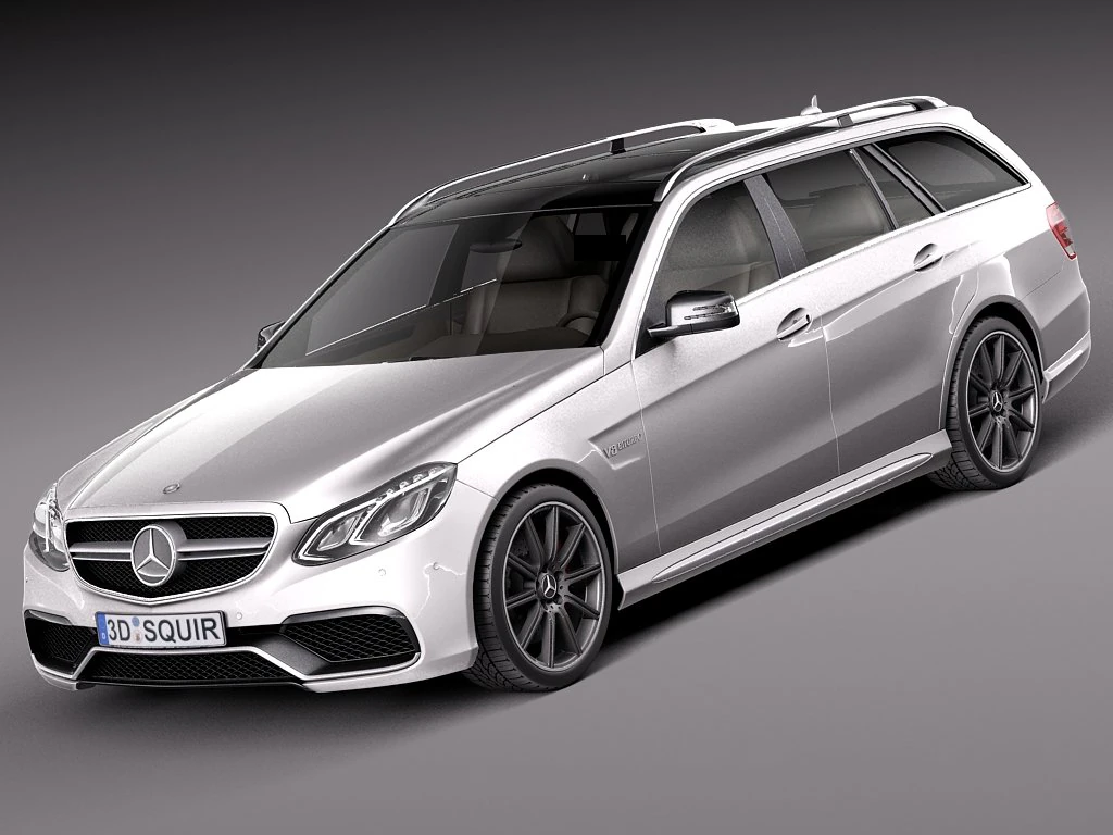 Mercedes-Benz E63 AMG Estate 2014 3D Model .c4d .max .obj .3ds .fbx .stl .blend 