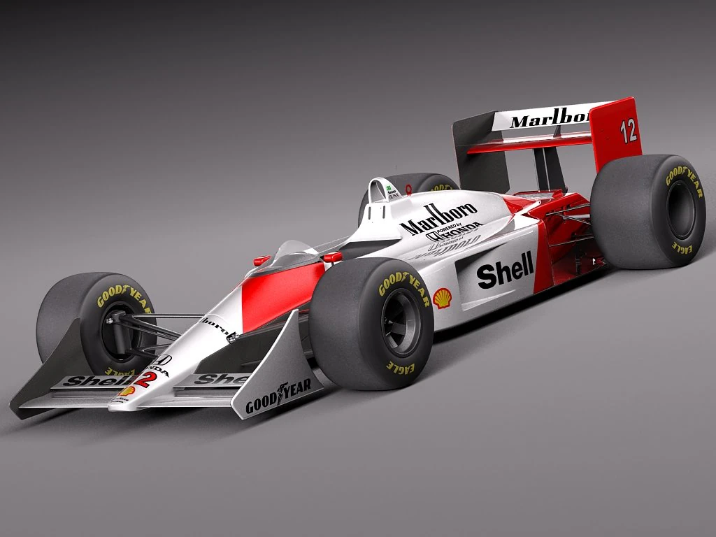 Mclaren Honda MP4 4 Ayrton Senna F1 3D Model .c4d .max .obj .3ds .fbx .stl .blend 