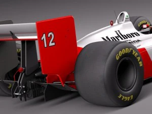 Mclaren Honda MP4 4 Ayrton Senna F1 3D Model