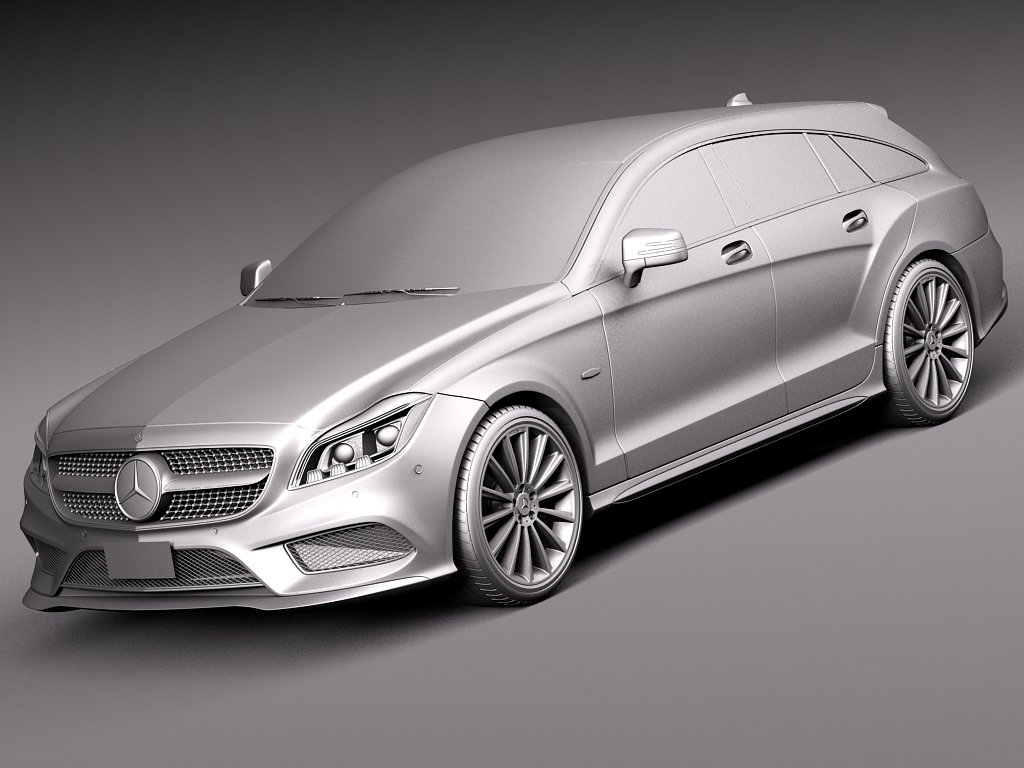 Mercedes-Benz Cls Shooting Brake 2015 3D Модель In Вагон 3DExport
