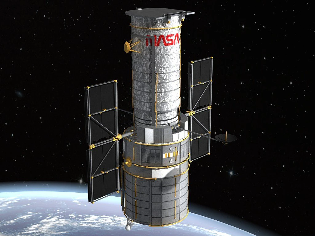 Hubble Space Telescope 3D Model .c4d .max .obj .3ds .fbx .stl .blend 