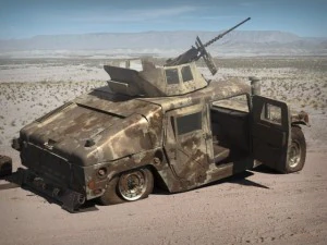 Hummer HMMWV destru&iacute;do Modelo 3D