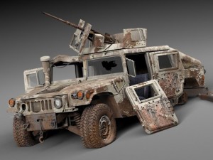 Hummer HMMWV Destroyed Modelo 3D