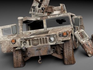 Hummer HMMWV Destroyed Modelo 3D