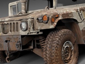 Hummer HMMWV Destroyed Modelo 3D
